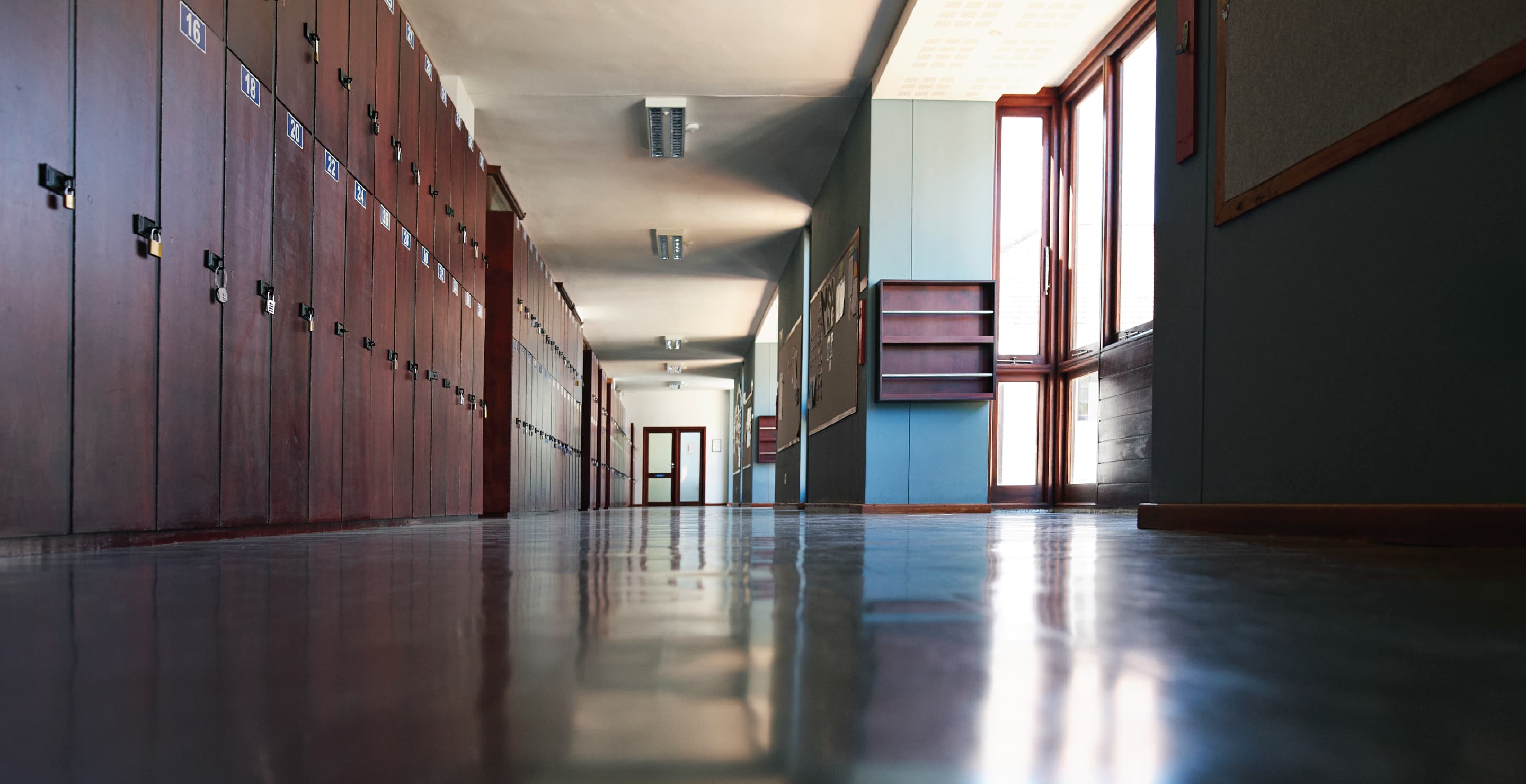 Empty High School Corridor
