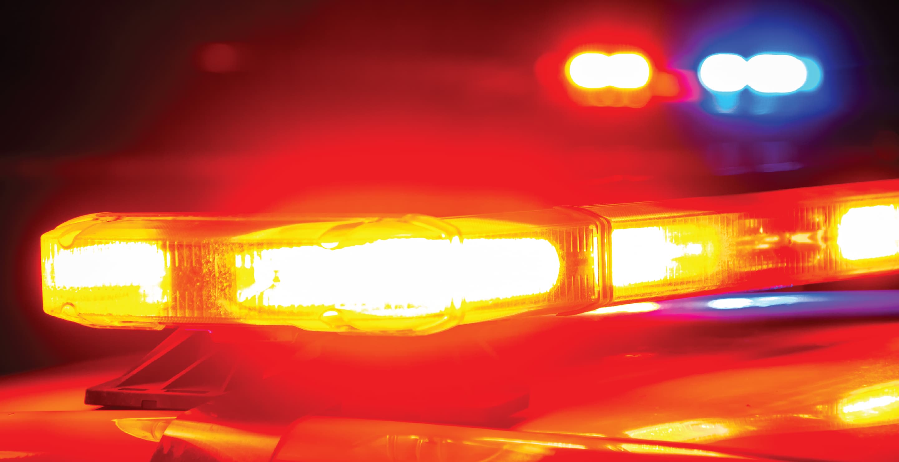 First Responder Lights At Crime Scene