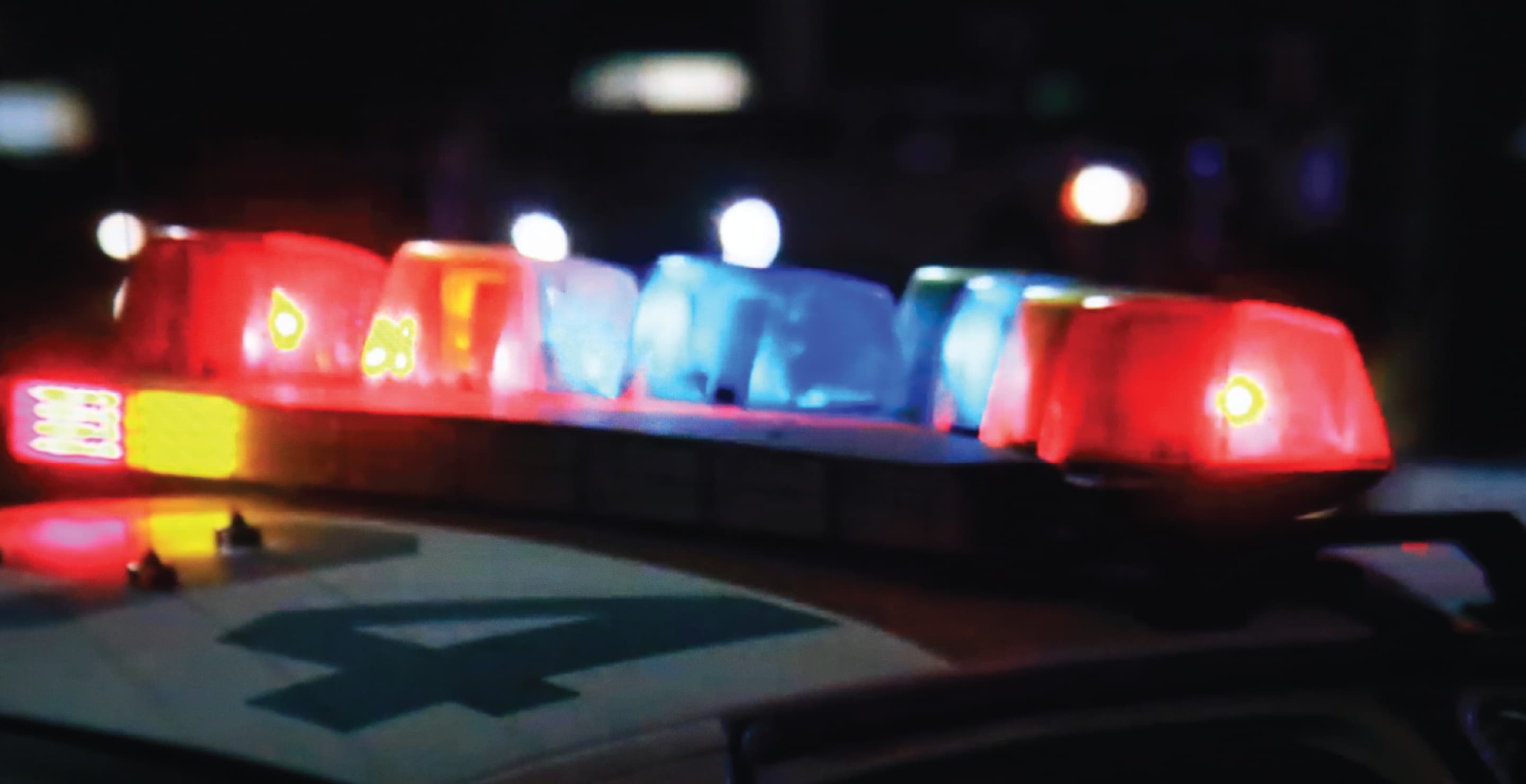 Flashing Lights On A Police Car