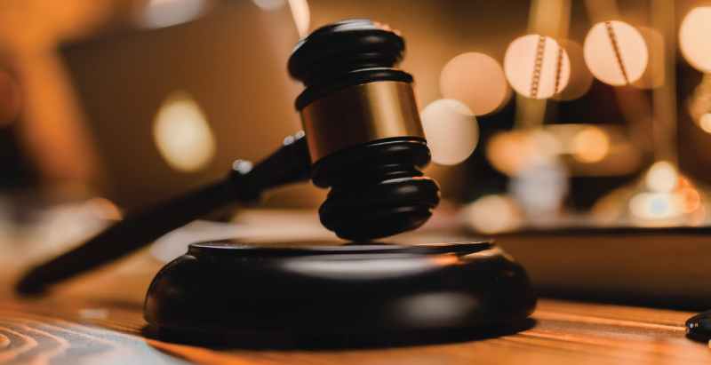 Gavel Gammer In Courtroom