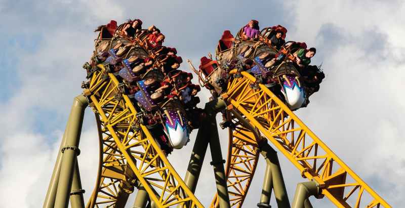 Guest Riding Stardust Racers, Universal Epic Universe