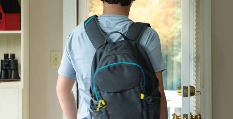 High School Student With Backpack