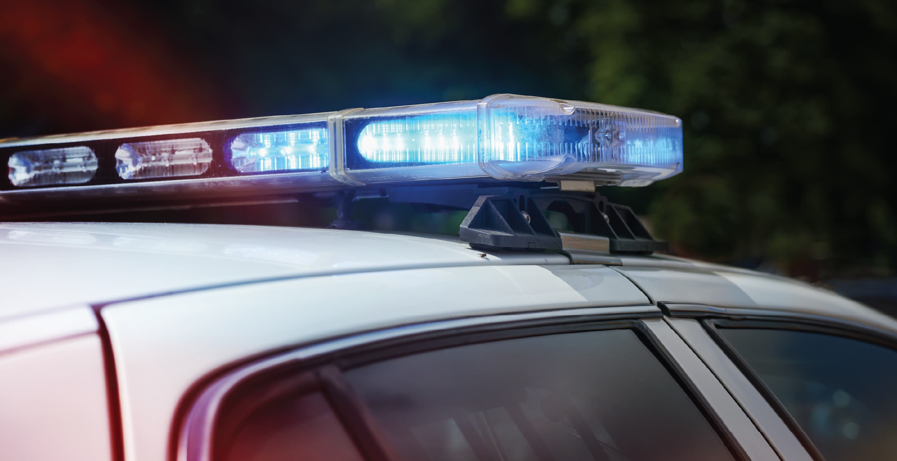 Police Car Blue Lights, Flashing