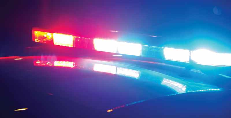Police Car Emergency Lights At Scene