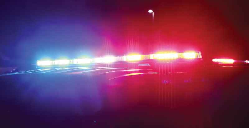 Police LED Lights At Crime Scene