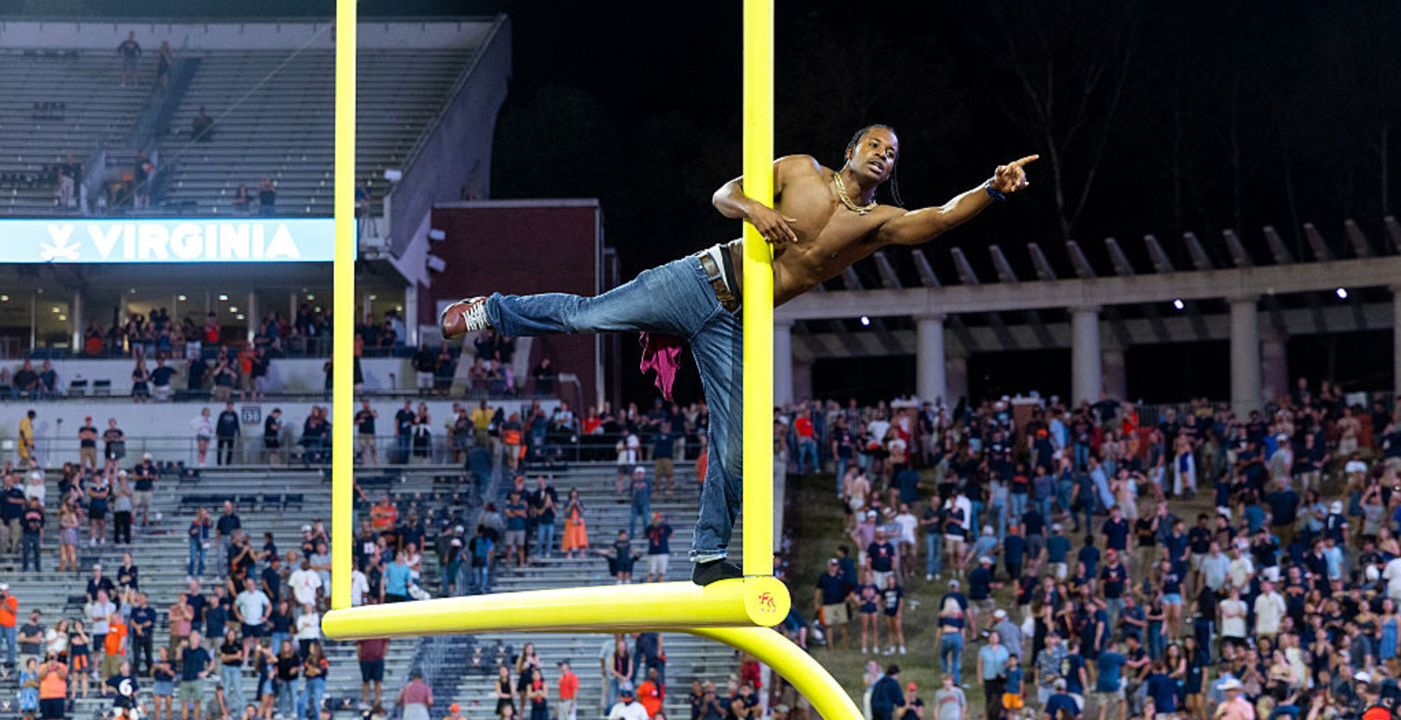 Virginia Football Field Flooded By Fans After Win Against Florida