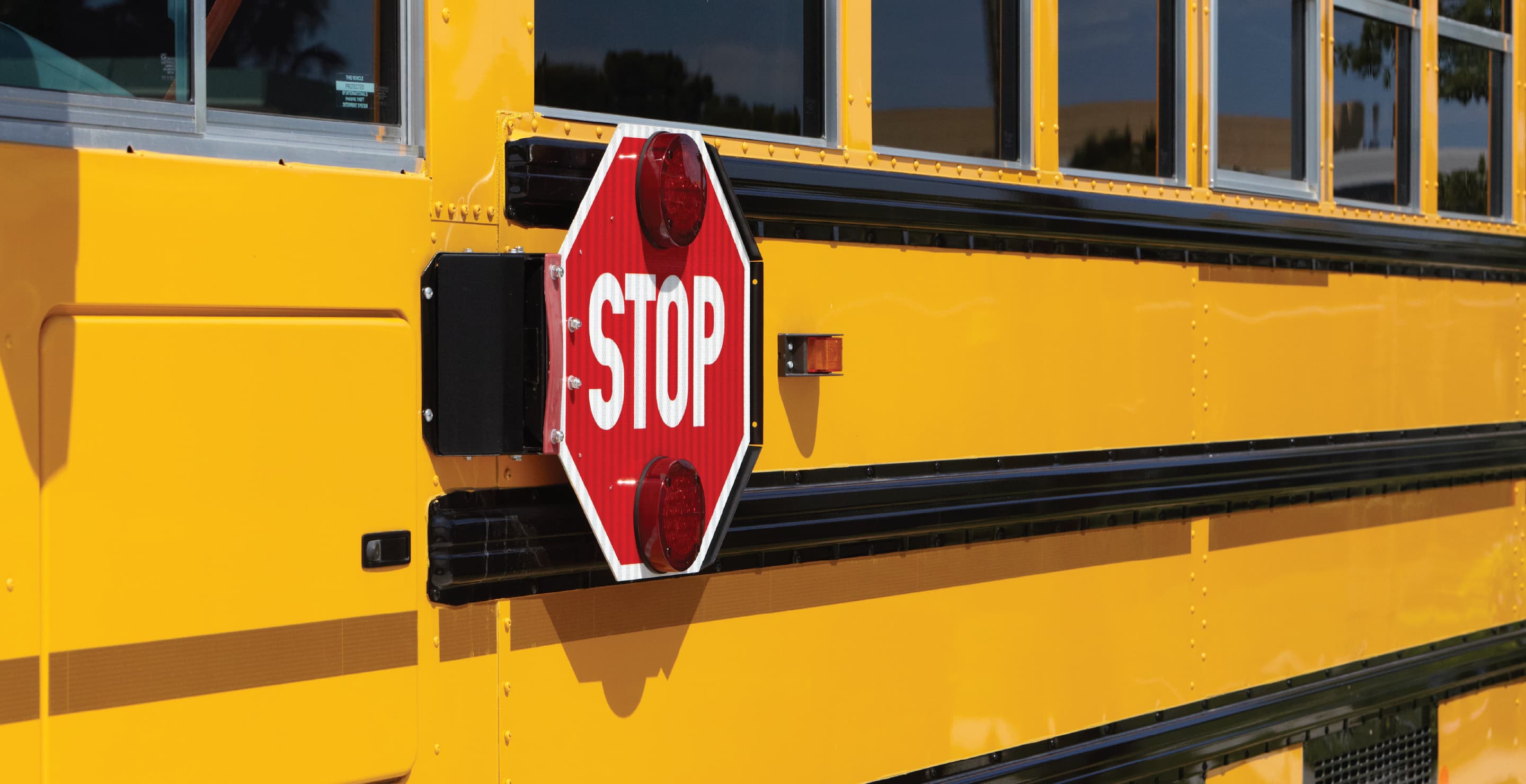 Yellow School Bus, Red Stop Sign