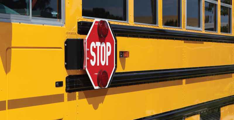Yellow School Bus, Red Stop Sign