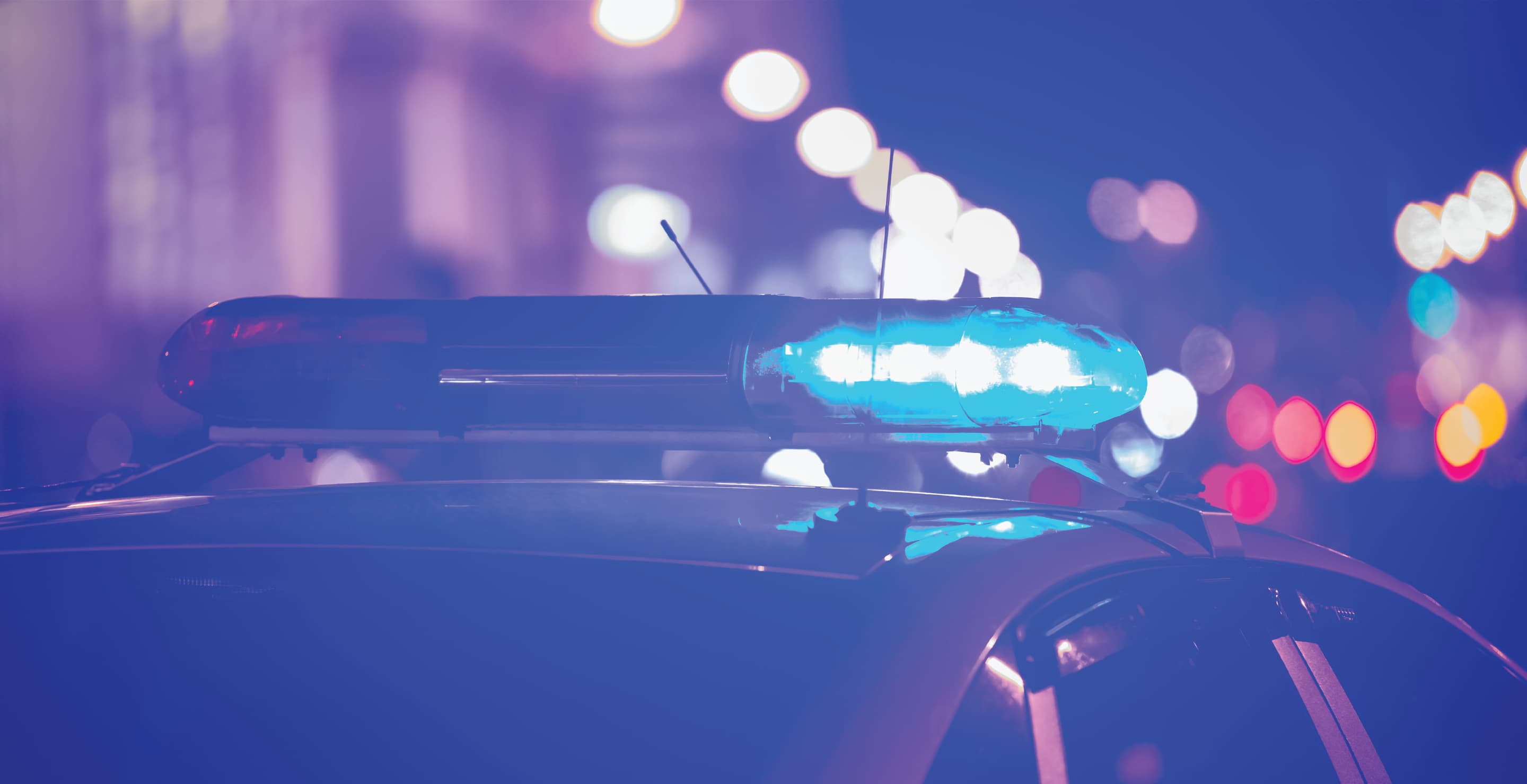 Emergency Police Car Lights Flashing