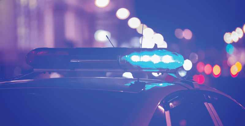 Emergency Police Car Lights Flashing