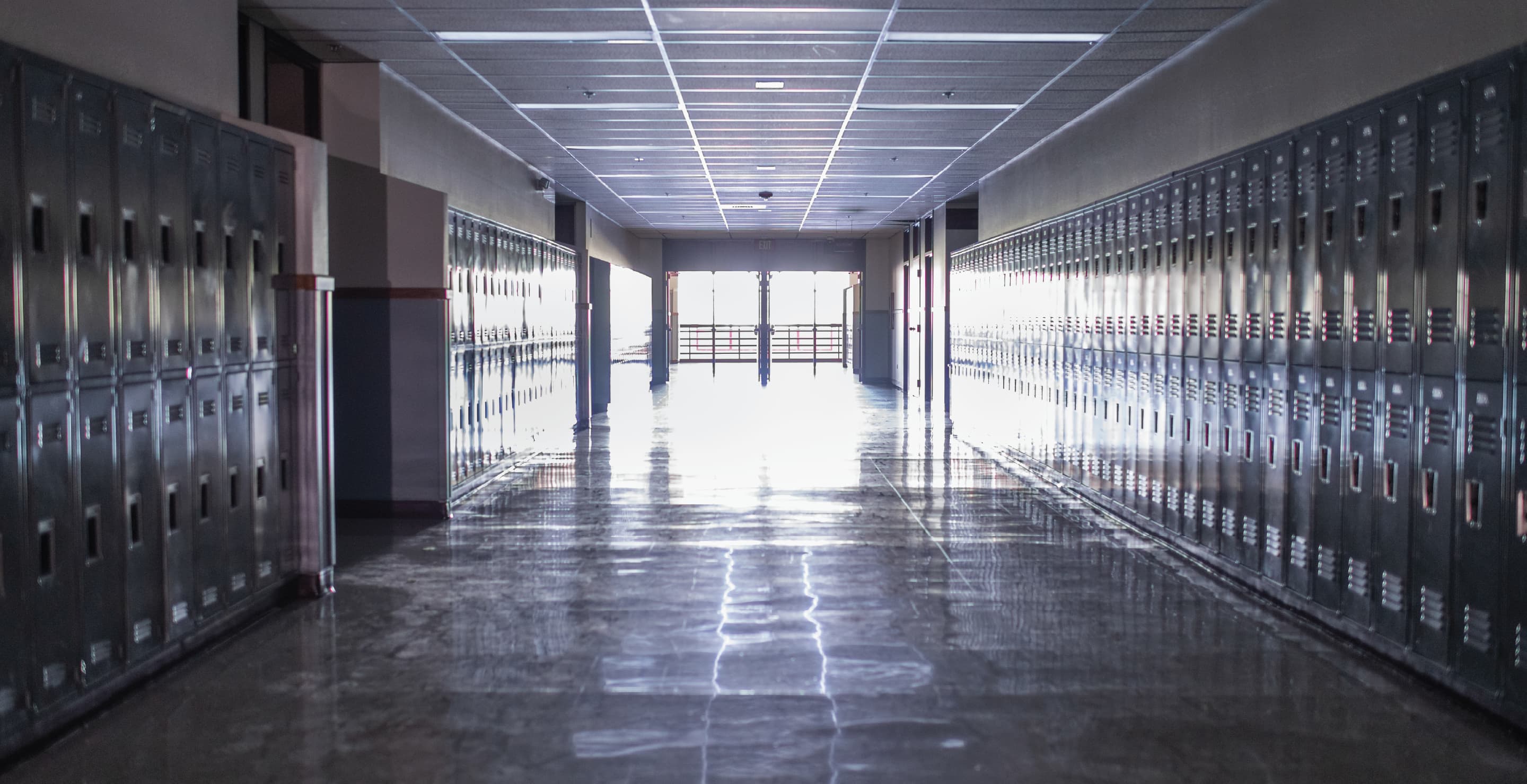 Empty High School Corridor