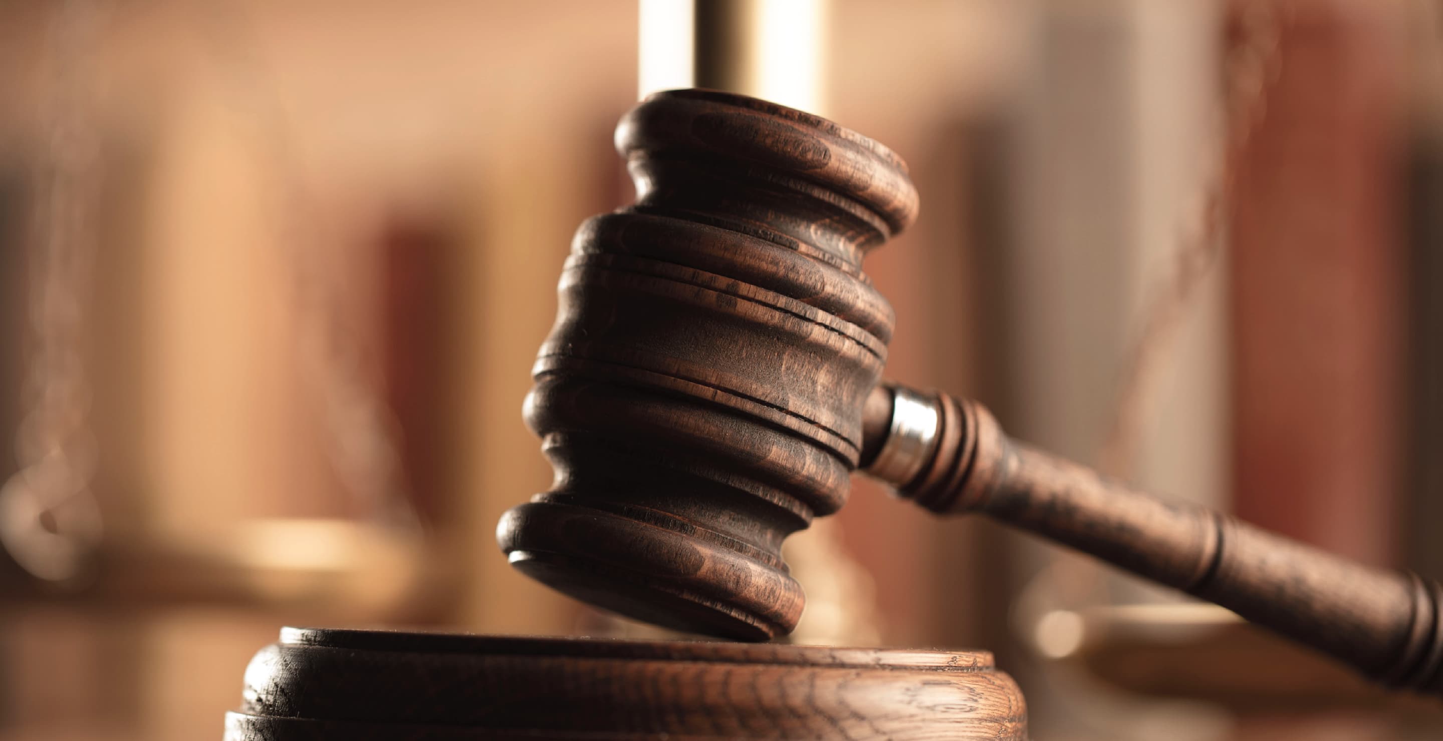 Judge Wooden Gavel On Table