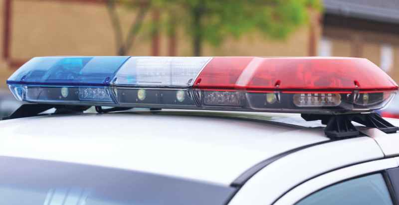 Police Car, Red And Blue Lights, Day