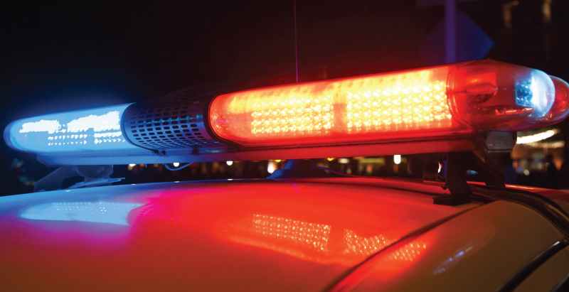 Police Car, Red and Blue Lights