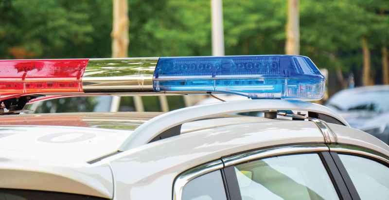 Police Lights On Roof, Day