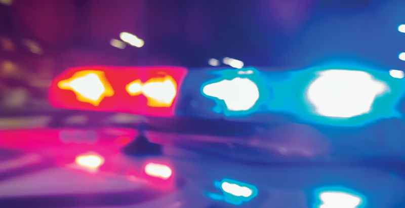 Police Patrol Car Lights, Night Time