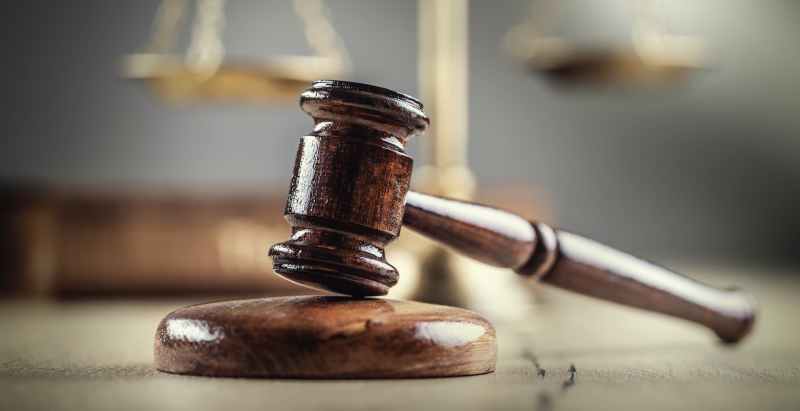 Wooden Judge Gavel And Scales