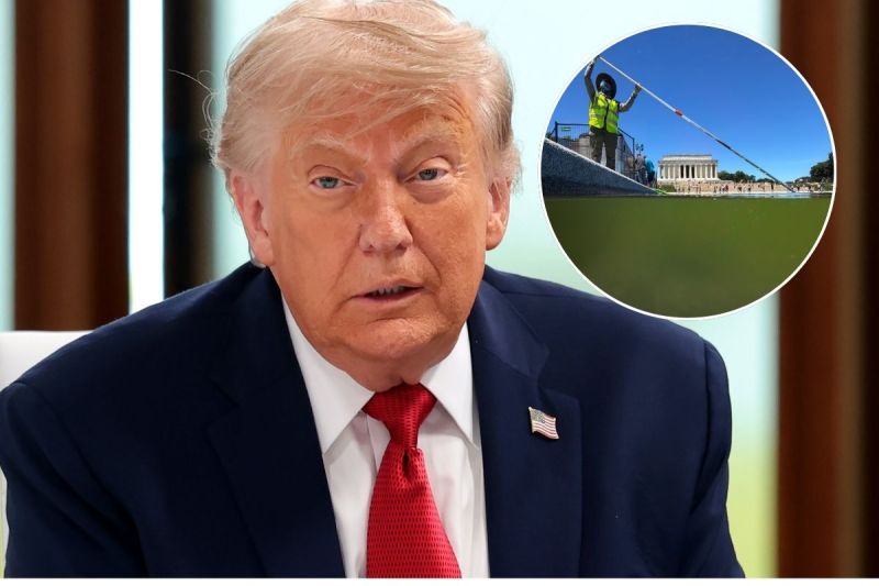 president-trump-reflecting-pool-vandalize