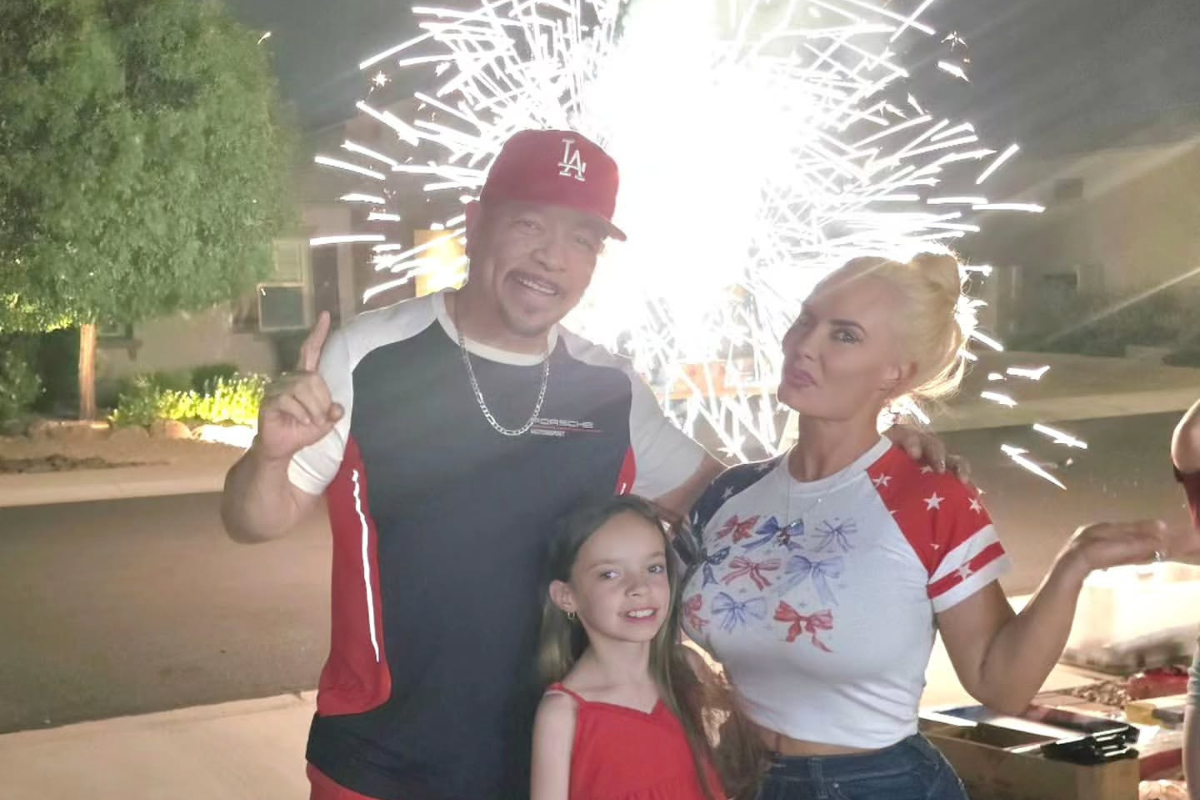 Ice-T’s Wife Coco Austin Poses in Patriotic Swim Outfit